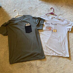 Pusheen - Two Gray T-Shirts - XL & Bonus Snack Container Set